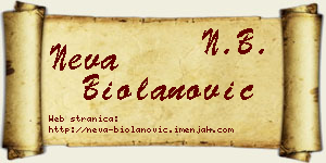 Neva Biolanović vizit kartica